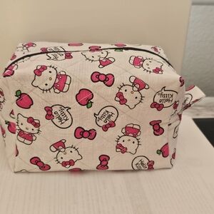 Hello Kitty 100% Cotton Handmade Makeup Cosmetic Or Toiletry Bag